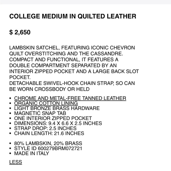 YSL medium college bag in beige color - Picture 13 of 14